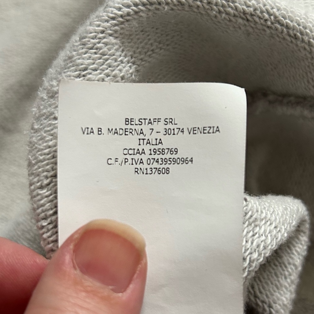 Belstaff Full Zip Sweatshirt Grey 100% Cotton Fleece Casual Sporty Active XXL - Picture 10 of 13